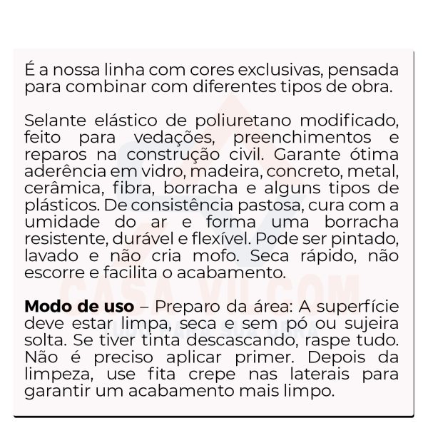 Kit 3 Selantes Pu-40 Poliuretano Branco - Fixa Cuba, Isopor e Vedação - Imagem 6