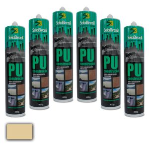 6 Silicones Selante Adesivo Elástico Uso Geral Pu Cor Duna