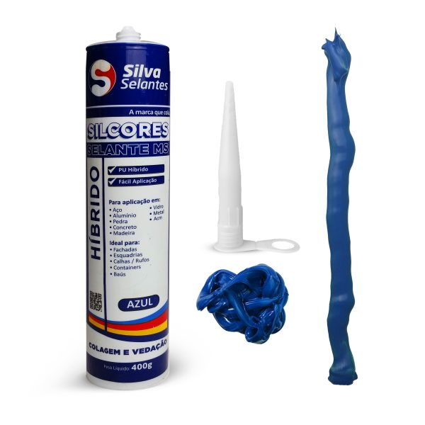 Selante Adesivo Silicone Pu Acm Híbrido Azul Flex