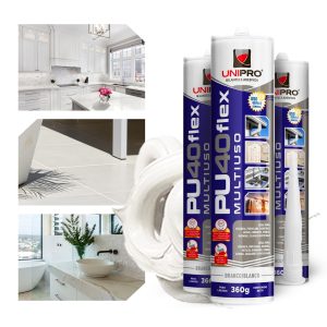 Kit 3 Selantes Pu-40 Poliuretano Branco - Fixa Cuba, Isopor e Vedação